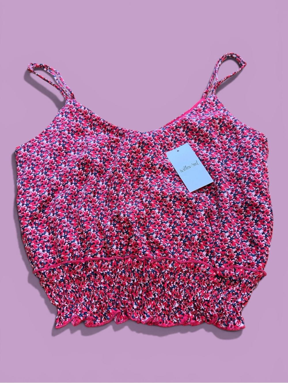 Floral Print Cropped Tank Top NWT Size XS